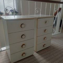 Two white lockers