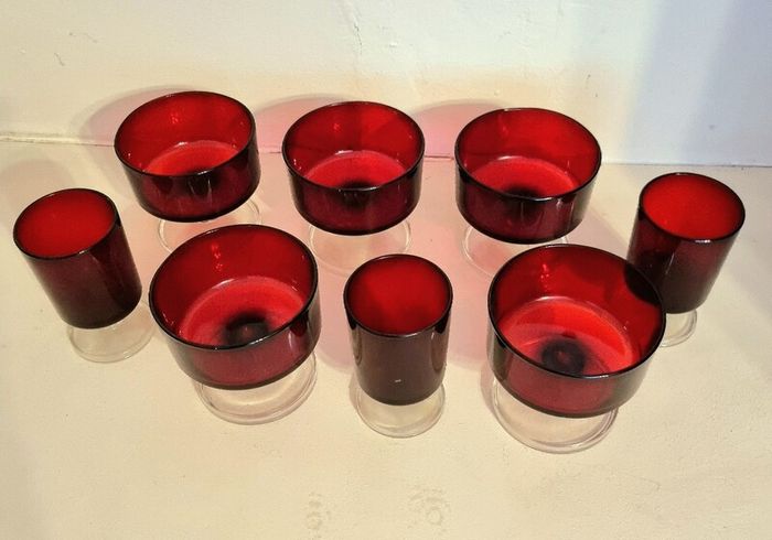 Luminarc Ruby Red Glassware 8 Pieces