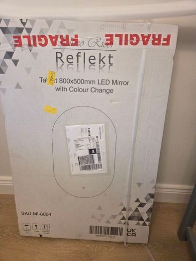 Modern LED Colour Changing Bathroom Mirror 800 x 500mm with 2 tiny black marks