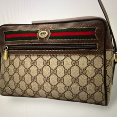 Gucci GG Supreme Canvas Shoulder Bag with Web Stripe and Interlocking G