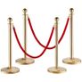 Silver or Gold Crowd Control Barrier Set  4 Posts with 2 Red Velvet Ropes Image 3
