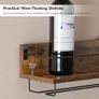 Wall Mounted Wine Rack, Wine Glass Rack Set of 2, Wine Shelf Hanging Floating Shelves, Wine Bottle Glass Rack Stemware Holder, for Living Room, Kitchen, Rustic Brown and Black Image 7