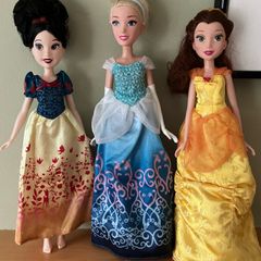 3 Disney Princess Dolls, Snow White, Cinderella & Belle