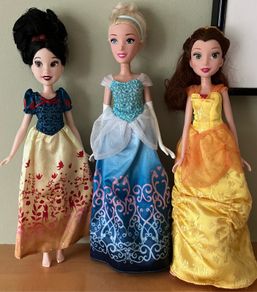 3 Disney Princess Dolls, Snow White, Cinderella & Belle