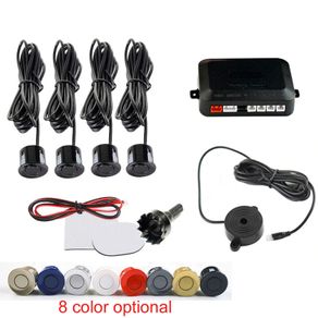 4 Sensors Buzzer 22mm Car Van Camper Parking Sensor Kit Reverse Backup Radar Sound Alert Indicator Probe System 12V
