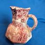 Vintage Mason's Vista Ironstone Pitcher: Pink & White Jug Image 9