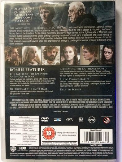Game Of Thrones (Complete Collection 1-8 + Conquest & Rebellion) [DVD TV Boxsets]