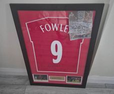 Liverpool FC Legend Robbie Fowler Signed & Framed No.9 Jersey with COA
