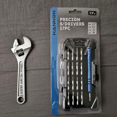 Adjustable wrench and precision screwdriver set