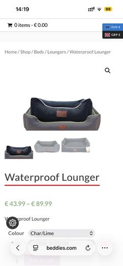 Cat or small dog bed waterproof