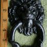 Antique Black Rustic Lion Head Door Knocker Image 4