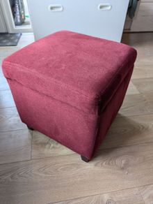 Storage Ottoman Footstool in Burgundy