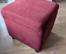 Storage Ottoman Footstool in Burgundy