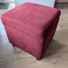 Storage Ottoman Footstool in Burgundy
