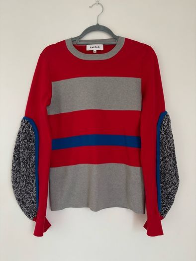 Enfold colour-block jumper