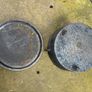 Antique cast iron tri-legged dutch oven and lid. Image 5
