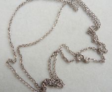 Vintage long Sterling Silver 925 Belcher Chain Necklace - Strong Circular Links length 24" - 2,8g