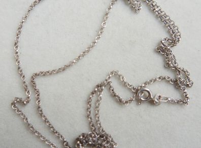 Vintage long Sterling Silver 925 Belcher Chain Necklace - Strong Circular Links length 24" - 2,8g
