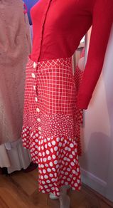 1970s Vintage Polka Dot Button down skirt