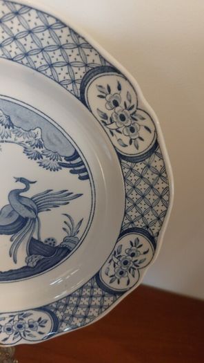 Fabulous Antique Blue and White 9 Inch Breakfast Plate By Furnivals Limited, in the Popular "Old Chelsea" Pattern Circa 1915+ (number 2)