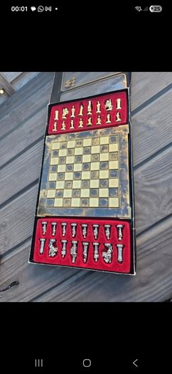 Manopoulos Greek Roman Period metal chess set