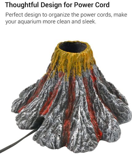Aquarium Volcano Ornament Kit, Air Bubbler Decorations for Fish Tank, Aquarium Air Bubbler with LED Light (FREE POSTAGE)