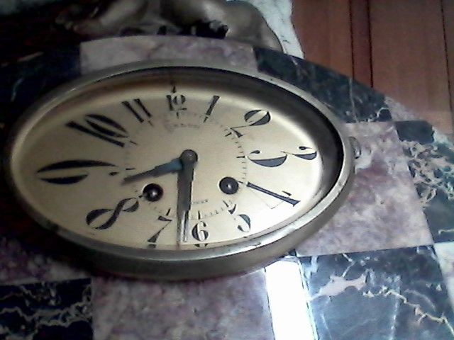 Art Deco Portoro Marble Mantle Clock