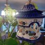 mid century ceramic birdcage light Image 9