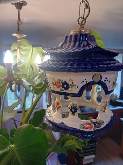 mid century ceramic birdcage light