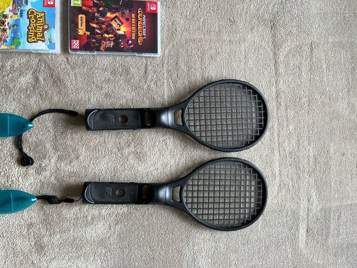 Nintendo Switch accessories and games.