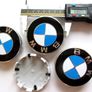 Set of 4 brand new BMW Classic BLUE / WHITE alloy wheel caps Image 2