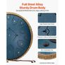 Steel Tongue Drum, 33cm 15 Notes Rain Drum for Outside Garden, C Major Musical Drums with Music Book & Mallets Image 2