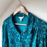 Seasalt Cornwall Teal Blue Leaf Print Blouse Shirt Size 18 Image 4