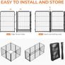 8 Panel Dog Pen, High 80cm Puppy Play Pen Indoor/Outdoor, Portable Detachable Pet Exercise Playpen, Pet Run Enclosures for Puppies, Cats, Rabbits and Other Animals Image 4