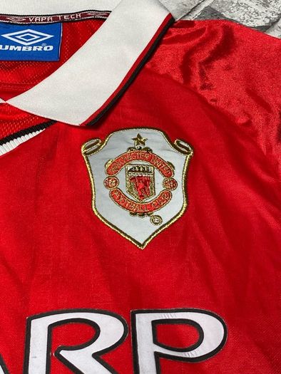 Vintage Umbro Manchester United 1999 Champions League The Final Nou Camp Home Jersey No.20 Solsjkaer Mens Size Small