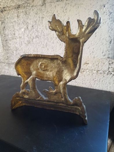Antique Brass Stag Doorstop