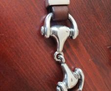 GUCCI style Mens Horse bit leather wrap round braclet