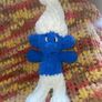 Chunky Knit Smurf Plushie. Large 29inch tall Chenille Yarn Doll Image 2