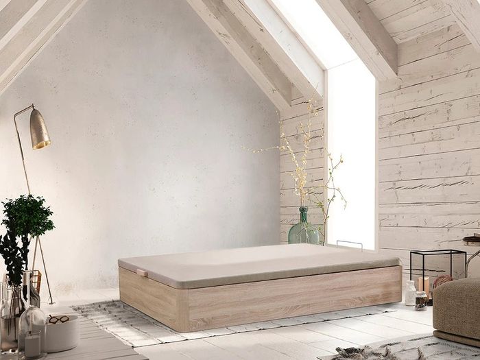 Oak Ottoman Storage Bed Stylish Space, Double