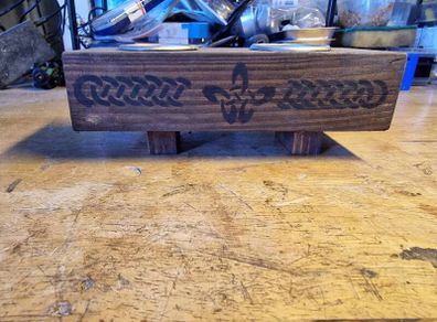 handcrafted wooden tealight holder