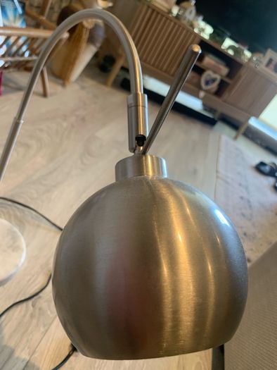 Brush nickel globe lamp with marble base