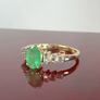 Gold 14K Yellow Gold Boyaca Colombian Emerald & Diamond Ring Image 4