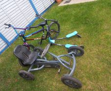 go kart flicker and BMX bike