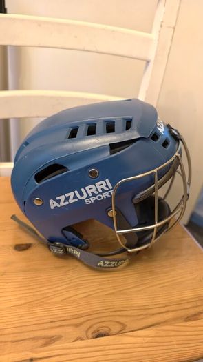 Azzurri Sport Hurling Helmet Blue GAA Camogie Faceguard SATRA IS355