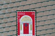 Georgian door stamp design postcard
