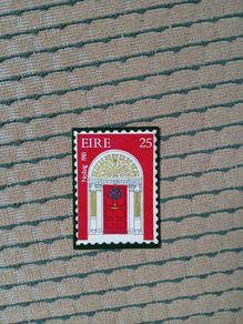 Georgian door stamp design postcard