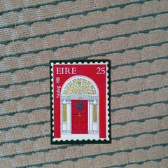 Georgian door stamp design postcard