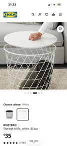 Ikea storage side table in white