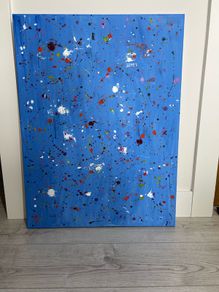 Large blue abstract painting