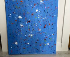 Large blue abstract painting